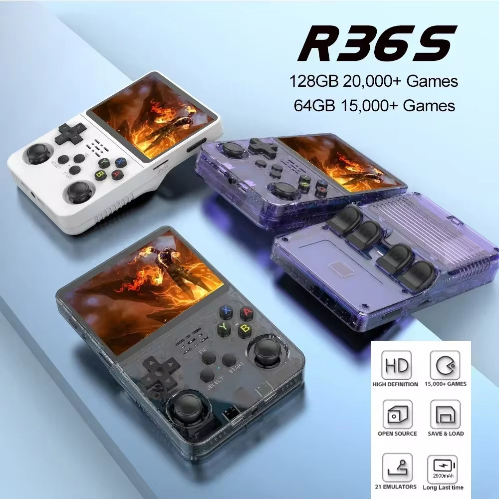 NEW Retro Handheld Game Console Linux System 3.5 Inch IPS Screen Portable Pocket Video Player 64GB 128GB Games Kid Gift