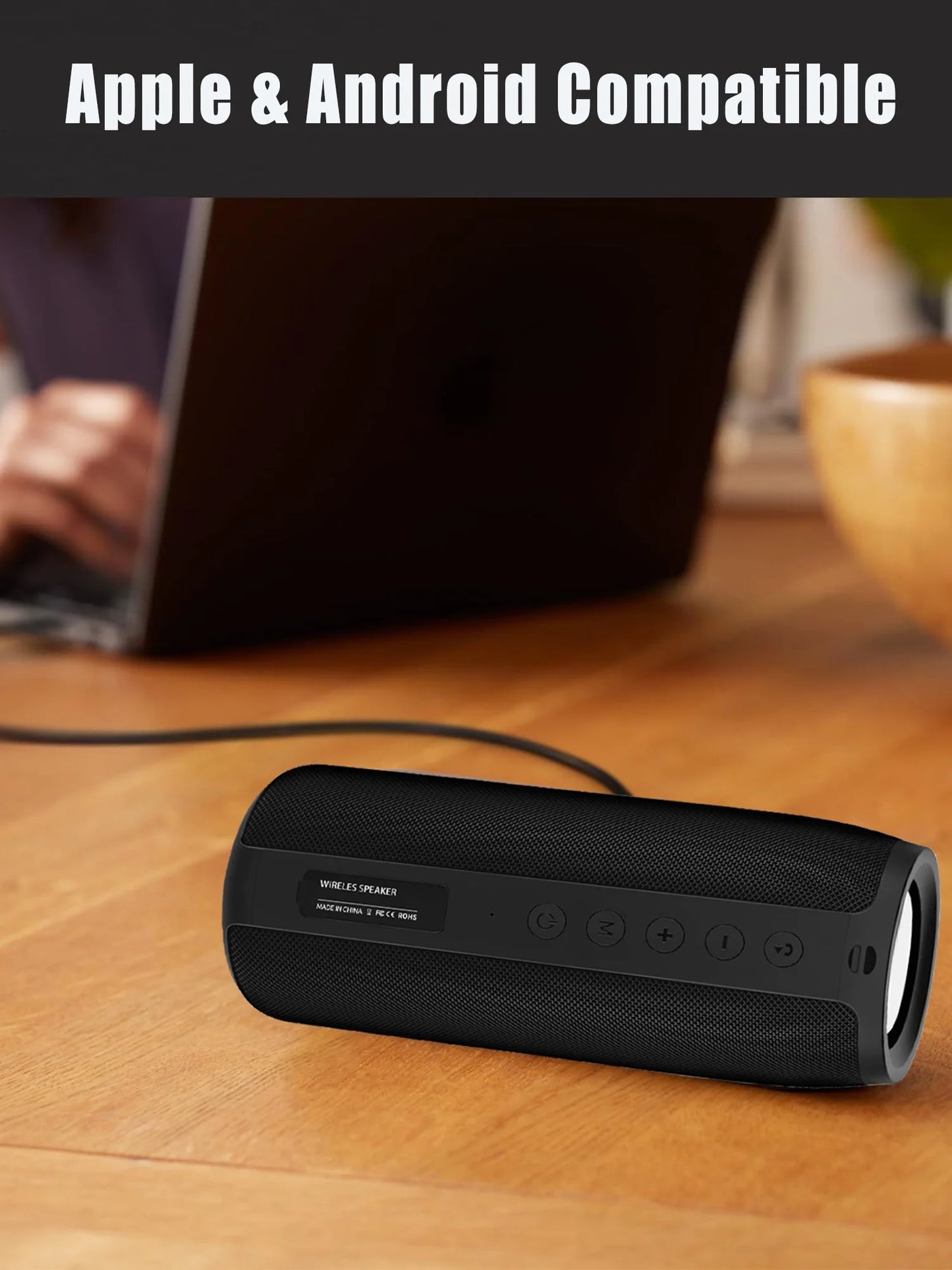 Portable Bluetooth Speaker, Wireless Speaker with Loud Stereo Deep Bass Sound, Outdoor Speakers with Bluetooth 5.0, 30H Playtime, Dual Pairing for Home,Party