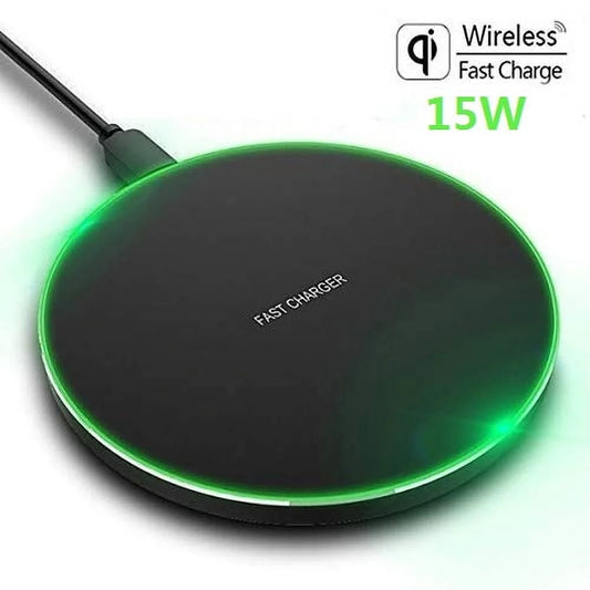 Wireless Charger 15W Fast Charge Aluminum Wireless Charging Pad for Iphone 16 15 14 13 12 11/XS/XR/8, Samsung Galaxy S25/S24/S23 S22/S21, Note 20/10