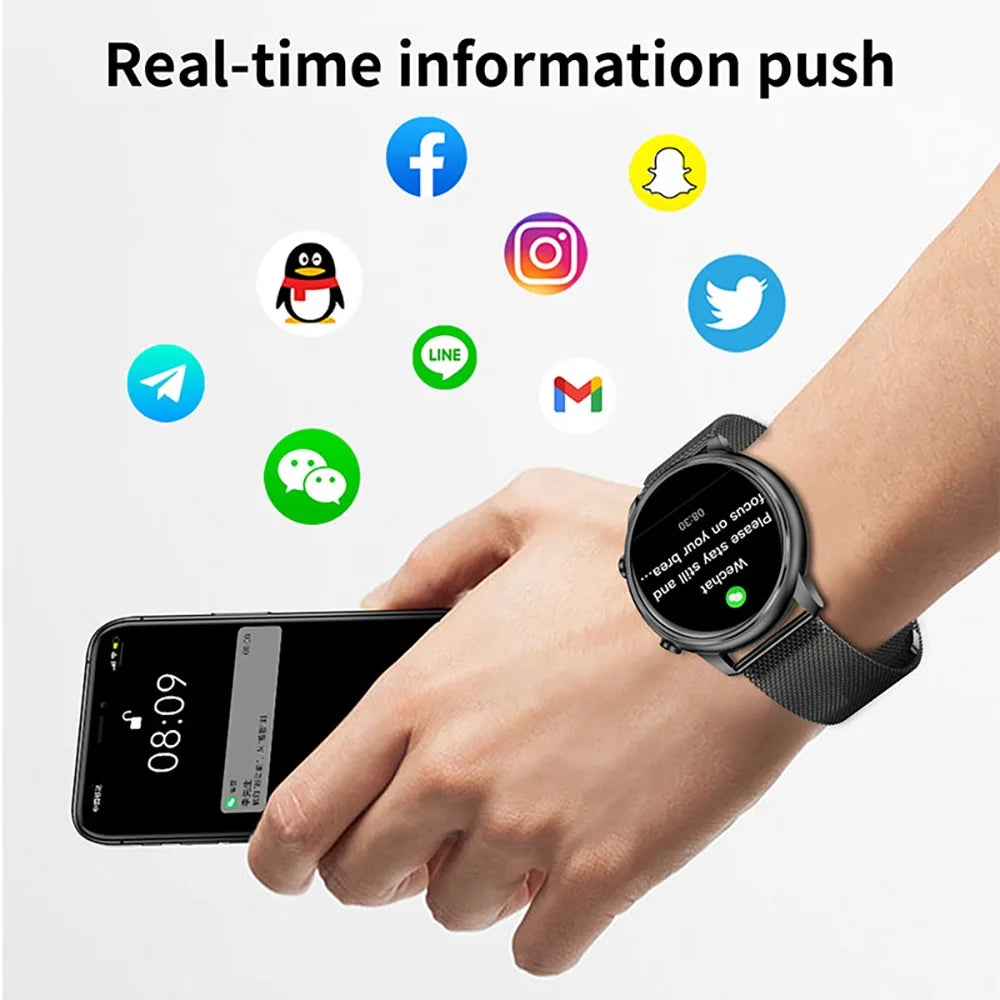 Smart Watch for Android Phone Iphone Compatible IP67 Waterproof Smart Watch Touch Screen Fitness Tracker Fitness Watch Men Women（Black）