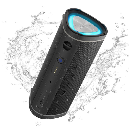 VILINICE Bluetooth Speaker Portable, Waterproof Speaker IPX6, Wireless Speaker with Colorful Lights, Bluetooth 5.3, Mircrophone, TWS Pairing