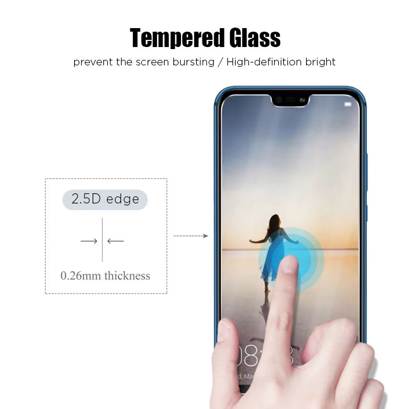 3PCS 2PCS Screen Protector for  P30 P40 P20 Mate 20 Lite Y6 Y7 Tempered Glass on  P Smart Z 2019 2021 Nova 5T Glass