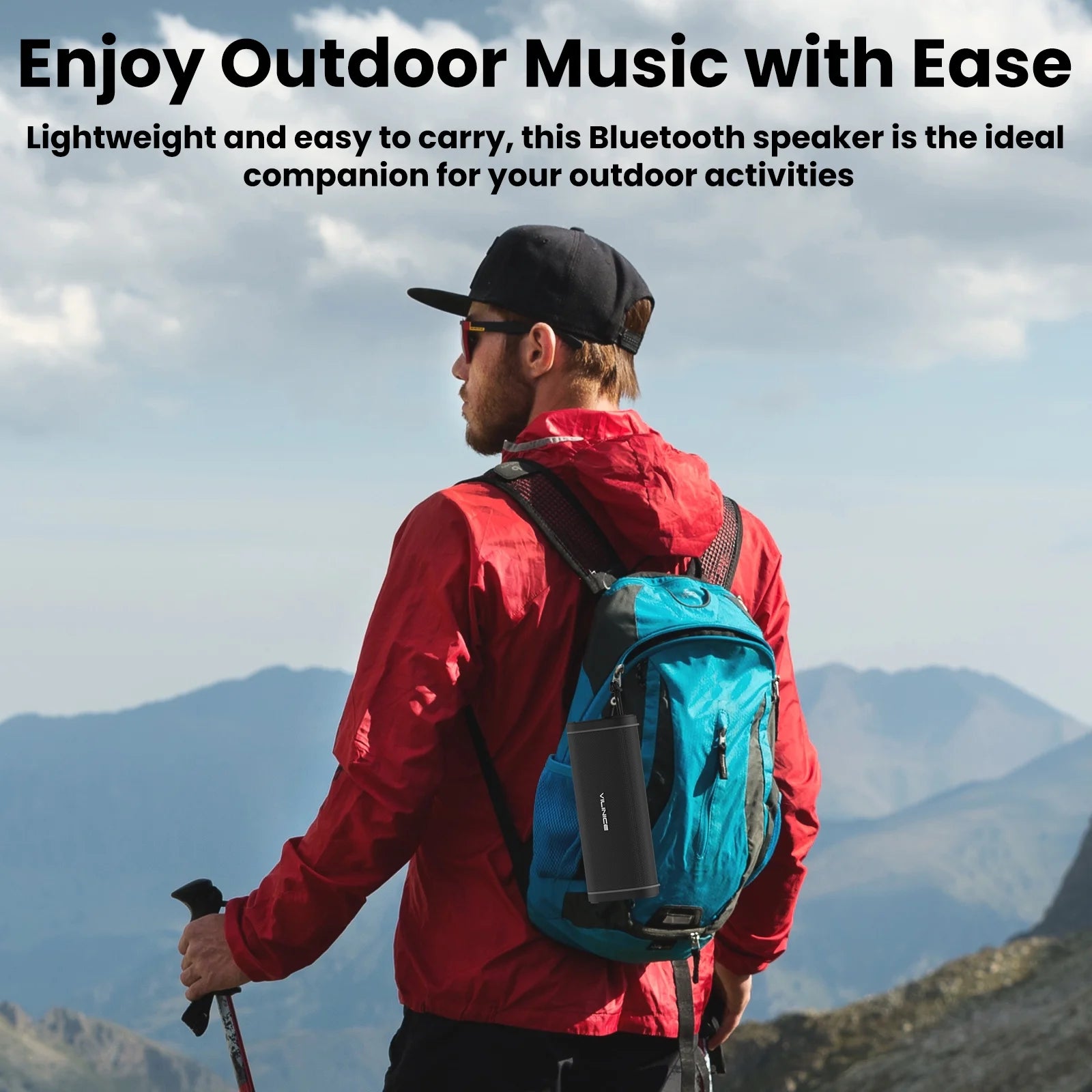 VILINICE Bluetooth Speaker Portable, Waterproof Speaker IPX6, Wireless Speaker with Colorful Lights, Bluetooth 5.3, Mircrophone, TWS Pairing