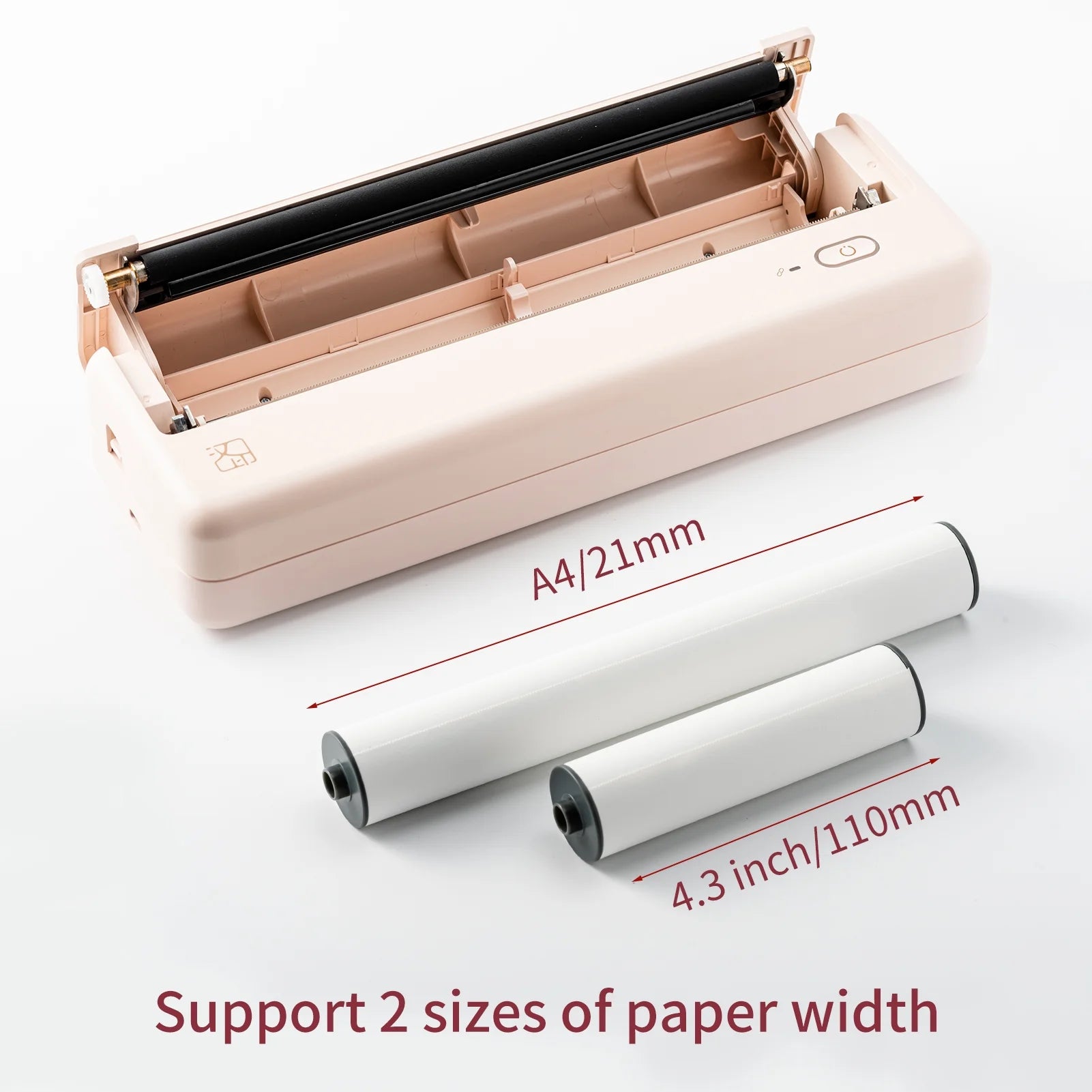 Wireless Portable Printers - A4 Thermal Printer, Monochrome for Travel, Mobile Office, School, Home - Bluetooth Printer Compatible with IOS Android Phone & Laptop